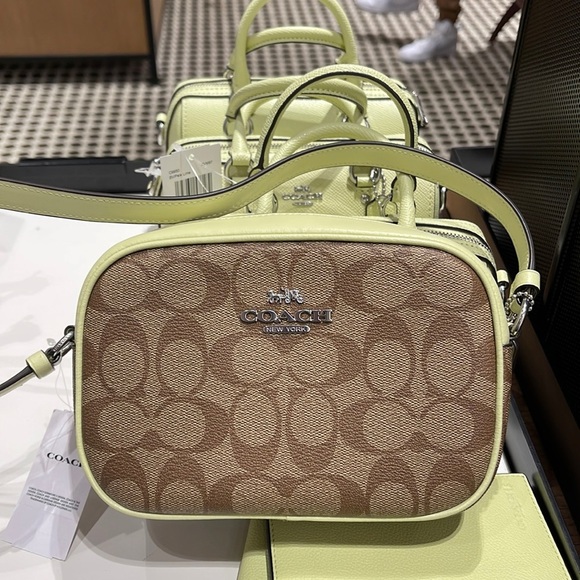 Coach Handbags - Coach Mini Jamie Camera Bag In Signature Canvas
SV/Khaki/Pale Lime